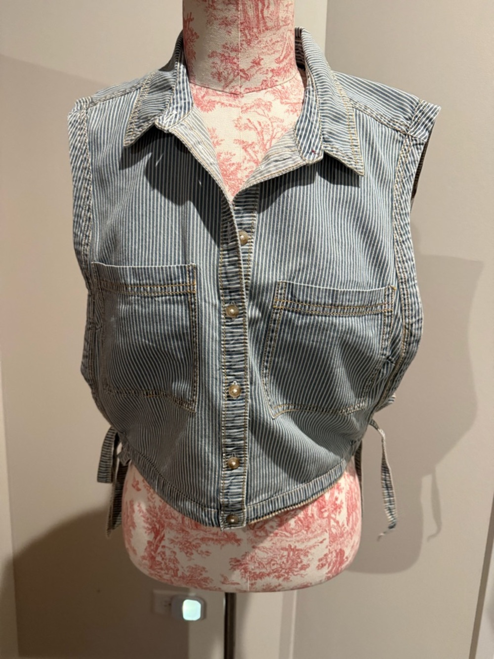 Pilcro Light Blue & White Striped Top